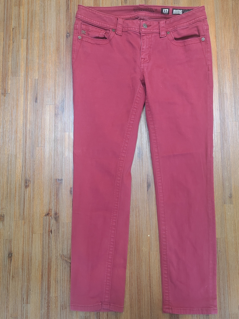 Miss Me Women's Mid Rise Skinny Jeans in Deep Rose 31